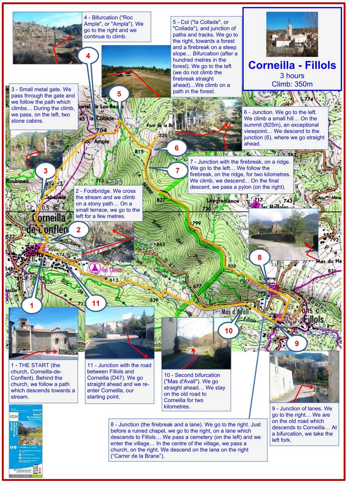 Corneilla - Fillols (description) map