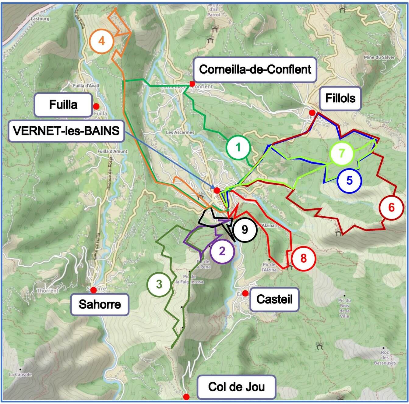 Itinéraires Vernet carte